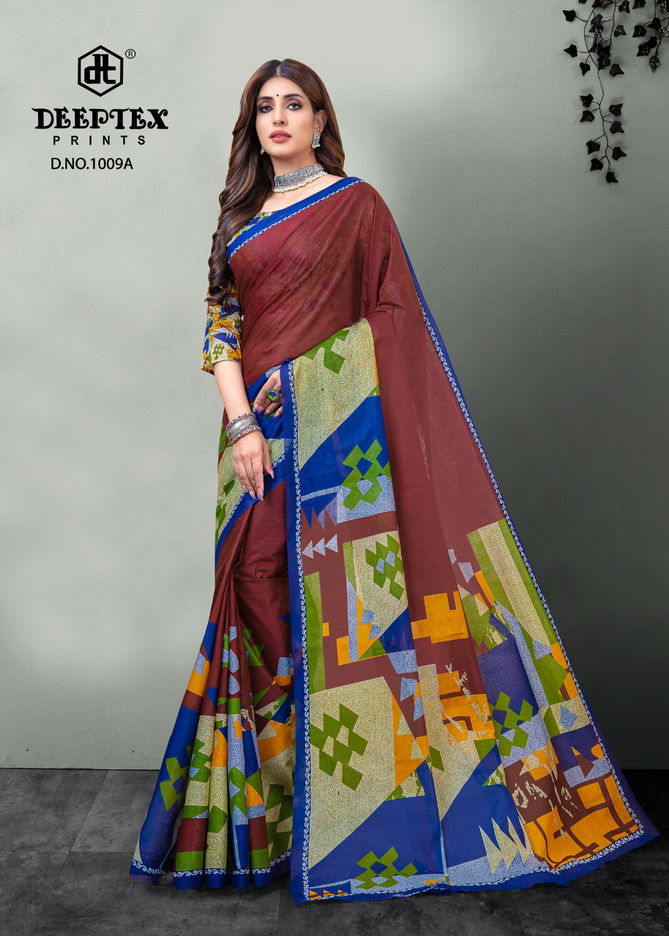 Deeptex Mother Queen 1 Printed Designer Wholesale Cotton Saree Catalog